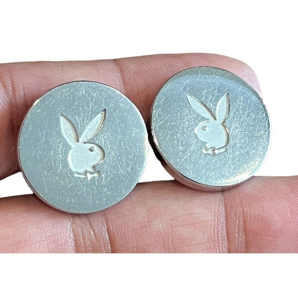 Vintage Playboy Bunny Cuff Links in Silver